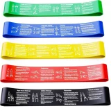 5 Pack PUPRLE Fitness Bands Set Printed with Exercises in German