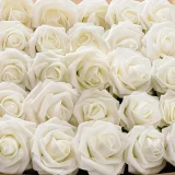 Ultra-Realistic White Artificial Roses with Stem