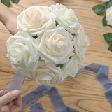 Ultra-Realistic White Artificial Roses with Stem