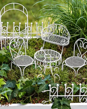 FAIRY GARDEN METAL SWING CHAIR