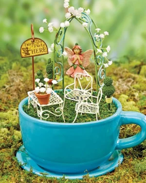 FAIRY GARDEN METAL SWING CHAIR