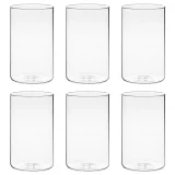 6 Pack 6 Inch Tall Clear Glass Vases