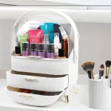 White Makeup Storage Organiser with Brush Jar