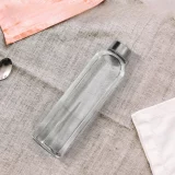 6 Pack 500ml Glass Water Bottle with Stainless Steel Lid