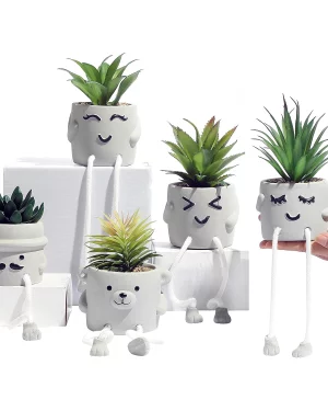 set of 3 Artificial potted plants with hanging legs