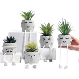 set of 3 Artificial potted plants with hanging legs