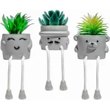 set of 3 Artificial potted plants with hanging legs