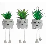 set of 3 Artificial potted plants with hanging legs