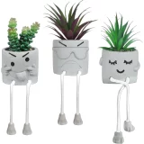 set of 3 Artificial potted plants with hanging legs