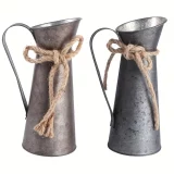 Rustic Galvanized Metal Vases