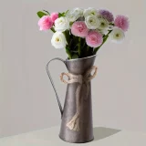 Rustic Galvanized Metal Vases